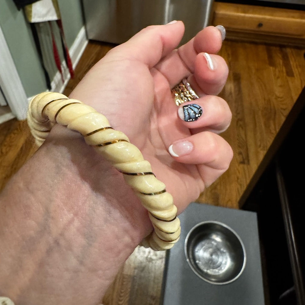 Twisted Bone Bracelet with 14k Gold - Picture 3 of 7